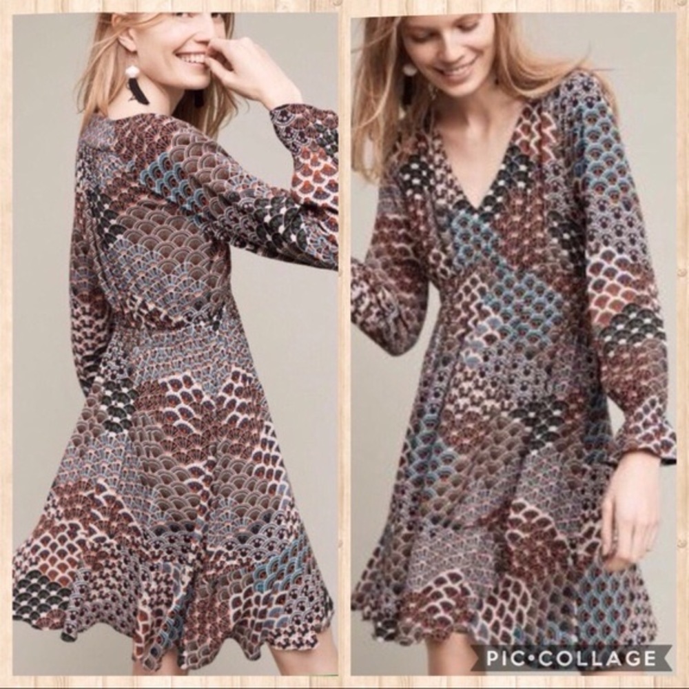 Anthropologie Maeve Monaco Flared Sleeve Dress